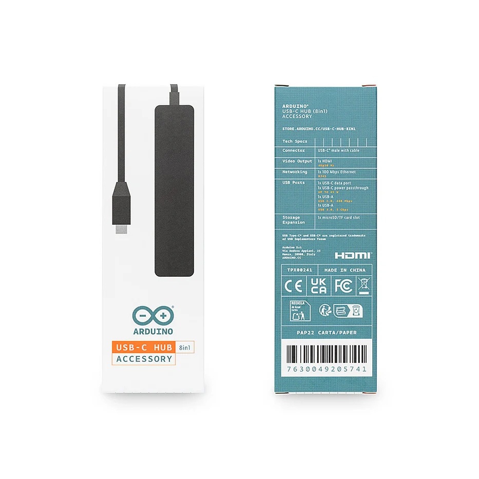 Arduino USB-Cハブ(8 in 1)【ARDUINO-TPX00241】