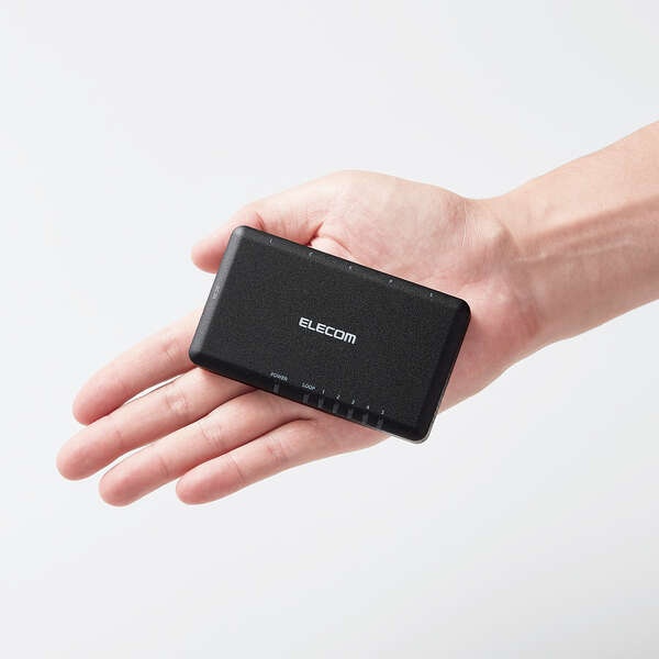 Giga対応スイッチングHub/5ポート/プラスチック筐体/小型/ブラック【EHC-G05PA2-SB】