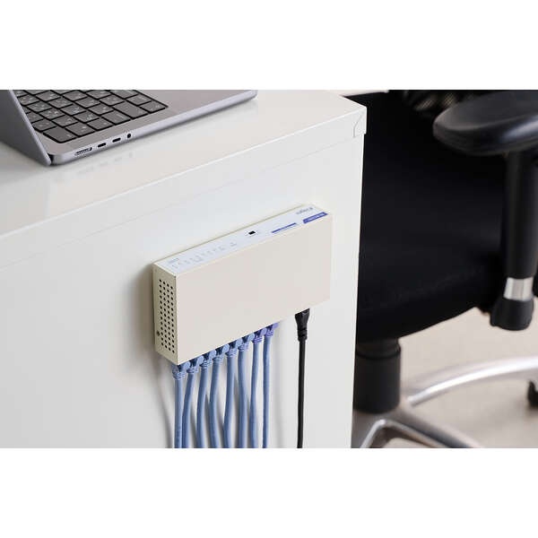 Giga対応スイッチングHub/8ポート/金属筐体/磁石付き/電源内蔵モデル/ホワイト【EHC-G08MN4-HJW】