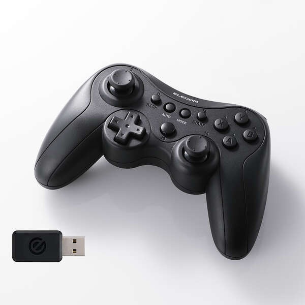 ゲームパッド/無線、有線/XInput/DirectInput/Xbox系配置/充電式/13ボタン/ブラック【JC-GP40XBK】