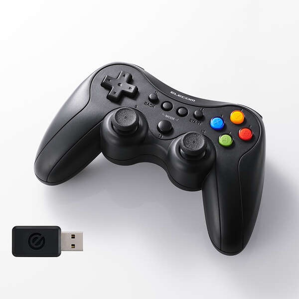 ゲームパッド/無線、有線/XInput/DirectInput/PS系配置/FPS特化仕様/充電式/13ボタン/ブラック【JC-GP50SVBK】