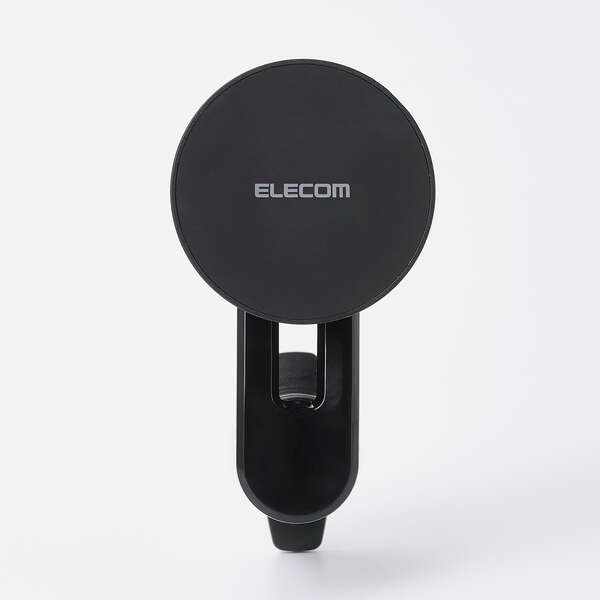 車載アクセサリー/スマホホルダー/マグネット吸着/エアコン吹き出し口取付タイプ/360°回転/メタルリング付属/ブラック【P-CARS18BK】