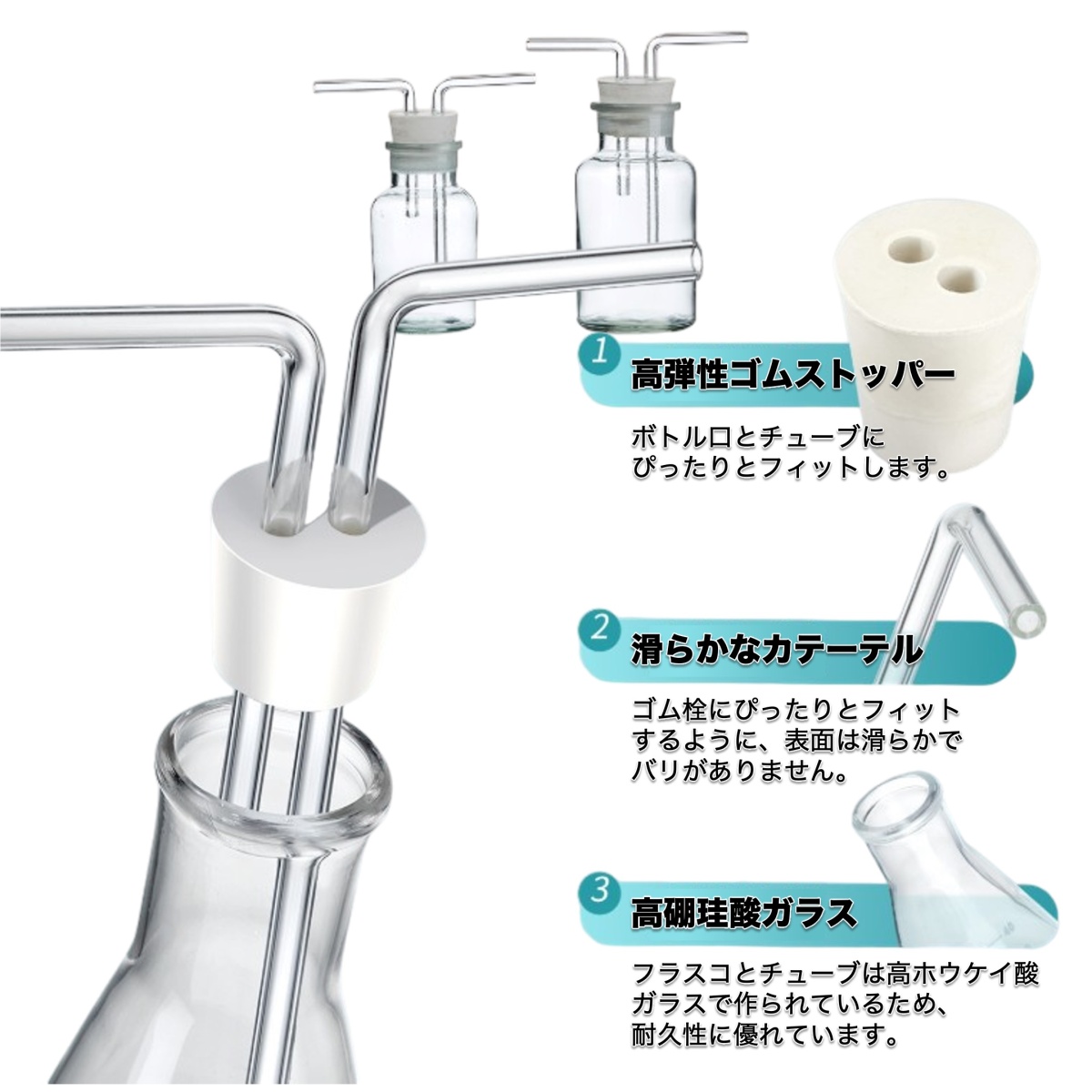 ガス洗浄瓶(125mL)【130711016】