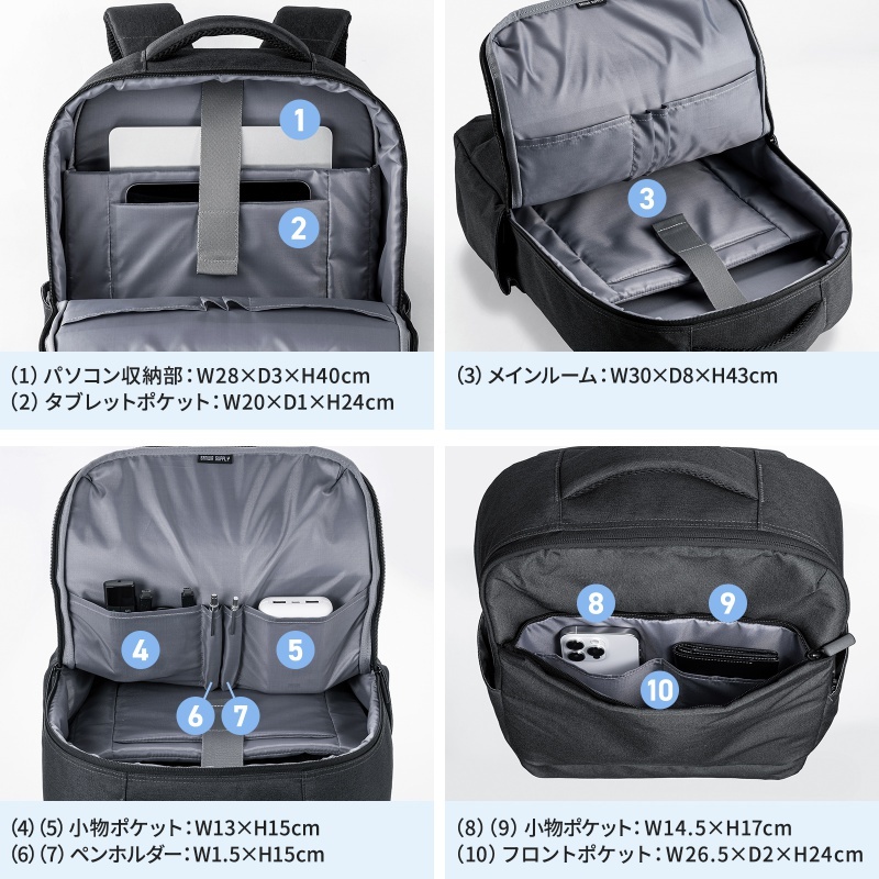 カジュアルPCバックパック【BAG-BP18BK】