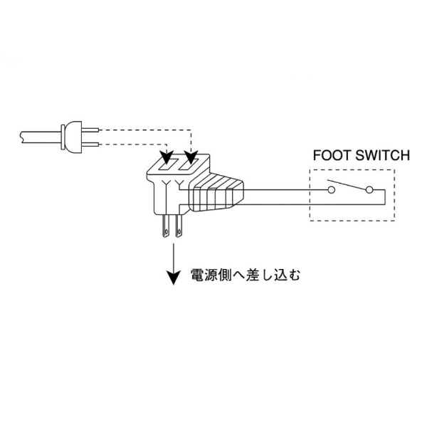 フットスイッチ ABS樹脂製 オルタネイト 中間コンセント付き【OFLSAM45】