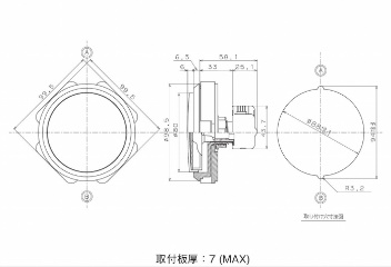 照光式押しボタンスイッチ 丸/薄型/100mm 青【OBSA-100UM-B-1F-194】