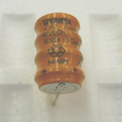 ボタン形ニッケル水素組電池 4.8V/積層形/PIN端子【4V80H074723】