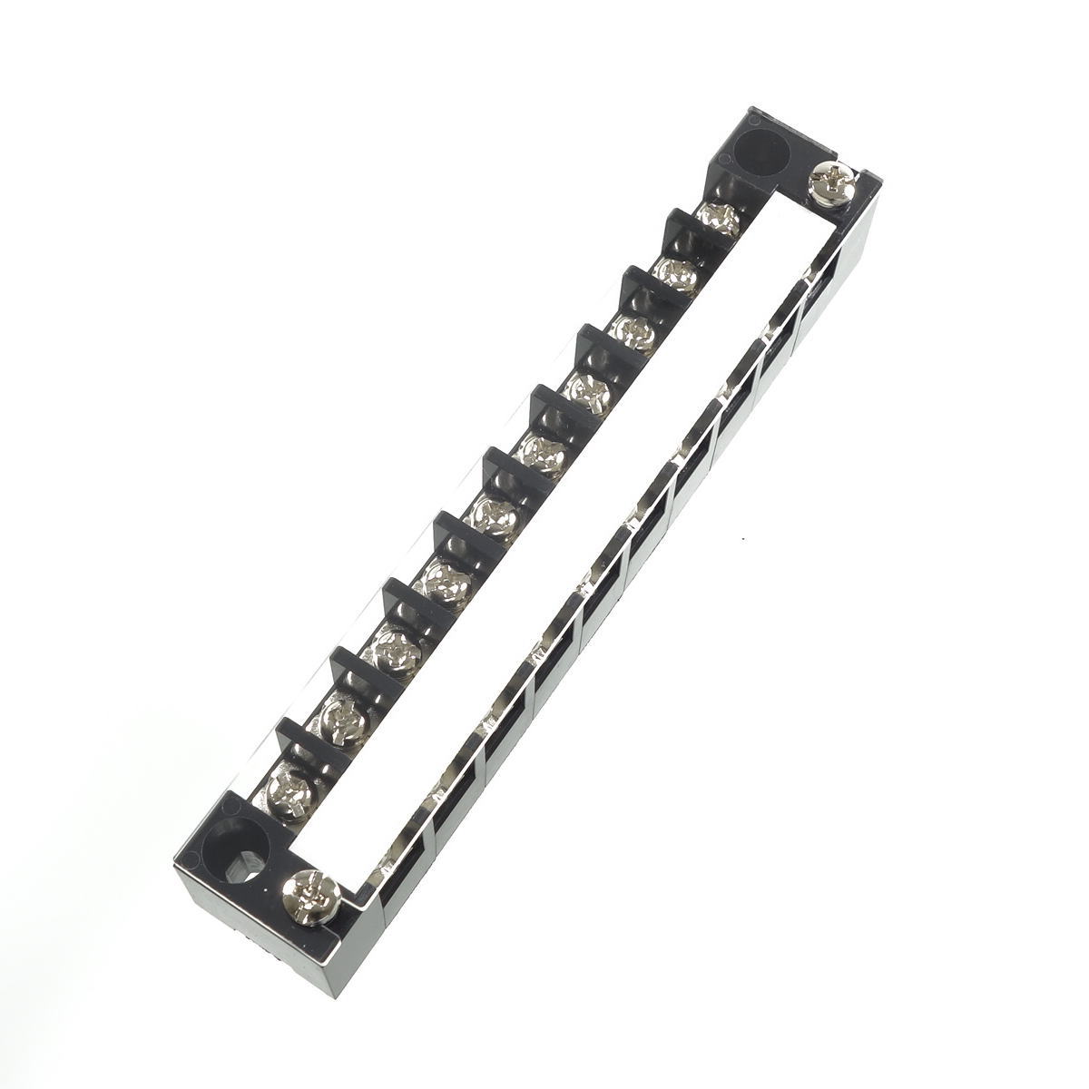 中継用ねじ式端子台 M3.5フリーねじ 10mmピッチ 2列 15A 300V 10極 カバー付き【ML-1-10P】