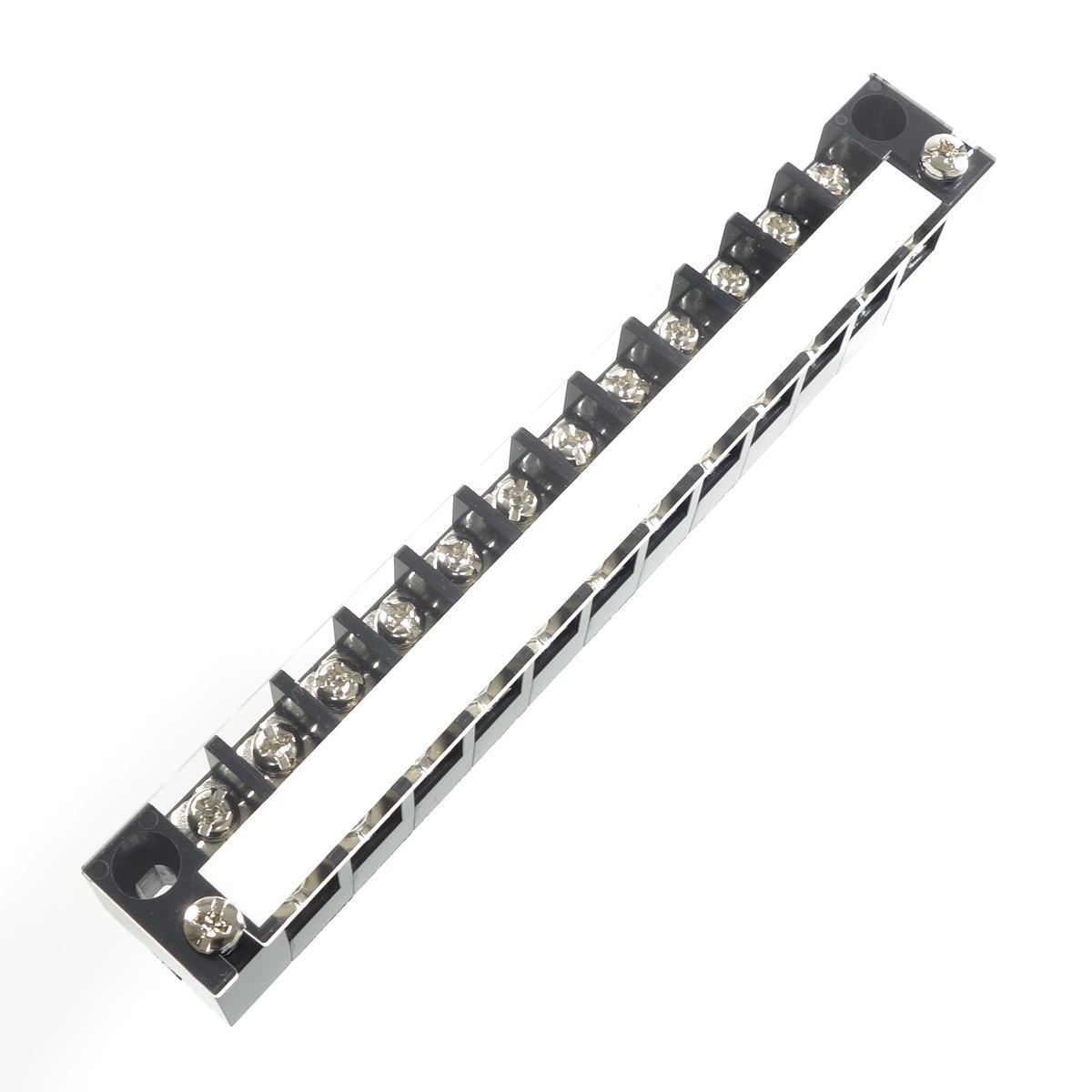 中継用ねじ式端子台 M3.5フリーねじ 10mmピッチ 2列 15A 300V 12極 カバー付き【ML-1-12P】