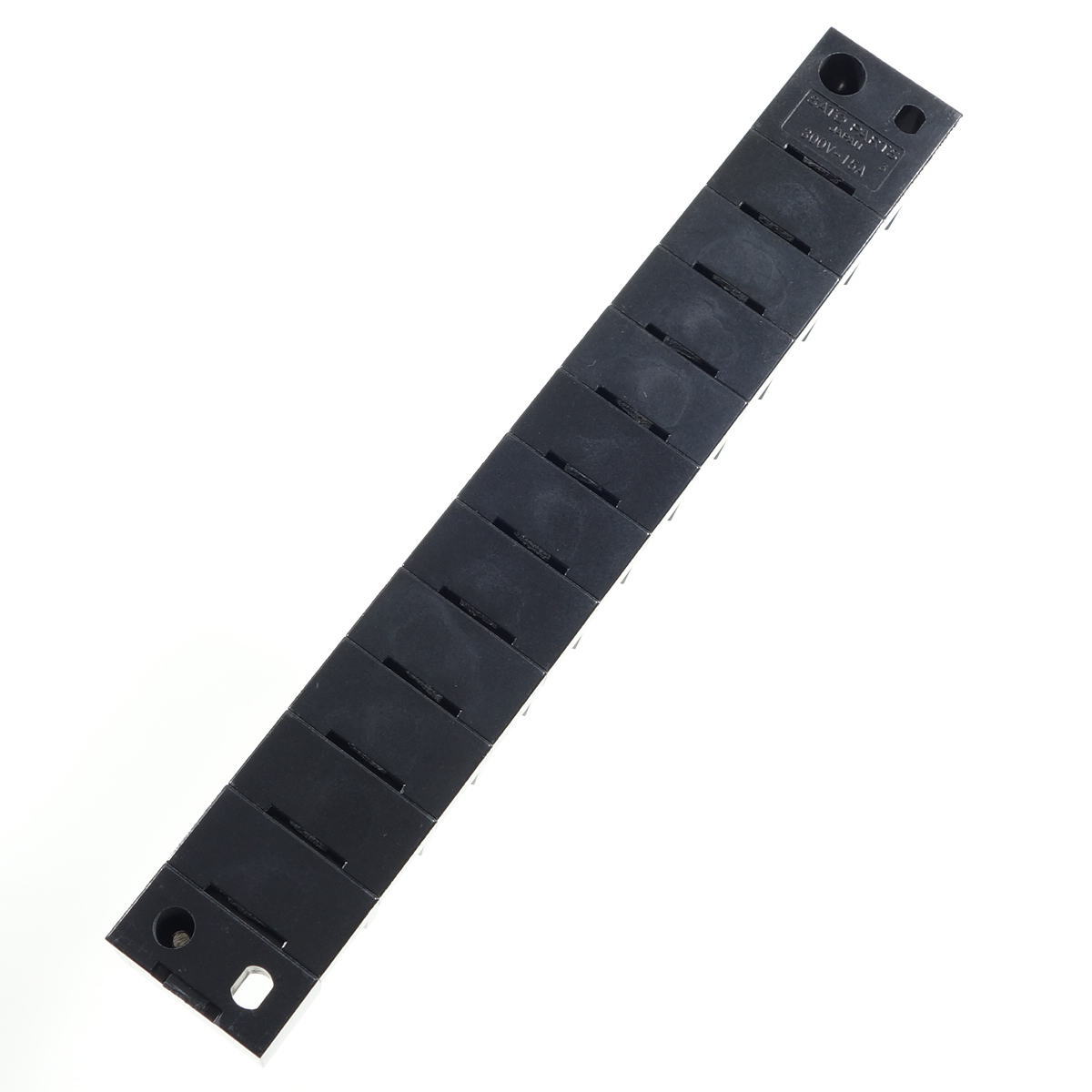 中継用ねじ式端子台 M3.5フリーねじ 10mmピッチ 2列 15A 300V 12極 カバー付き【ML-1-12P】