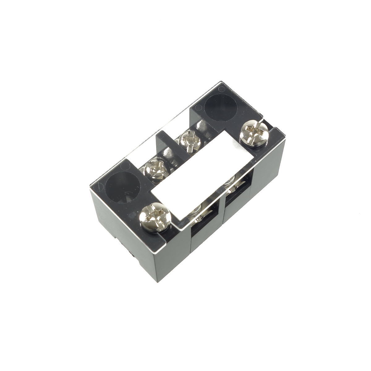 中継用ねじ式端子台 M3.5フリーねじ 10mmピッチ 2列 15A 300V 2極 カバー付き【ML-1-2P】