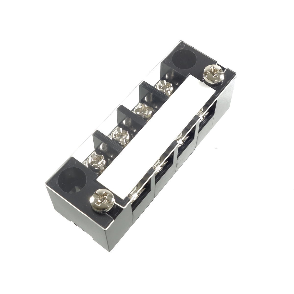 中継用ねじ式端子台 M3.5フリーねじ 10mmピッチ 2列 15A 300V 4極 カバー付き【ML-1-4P】