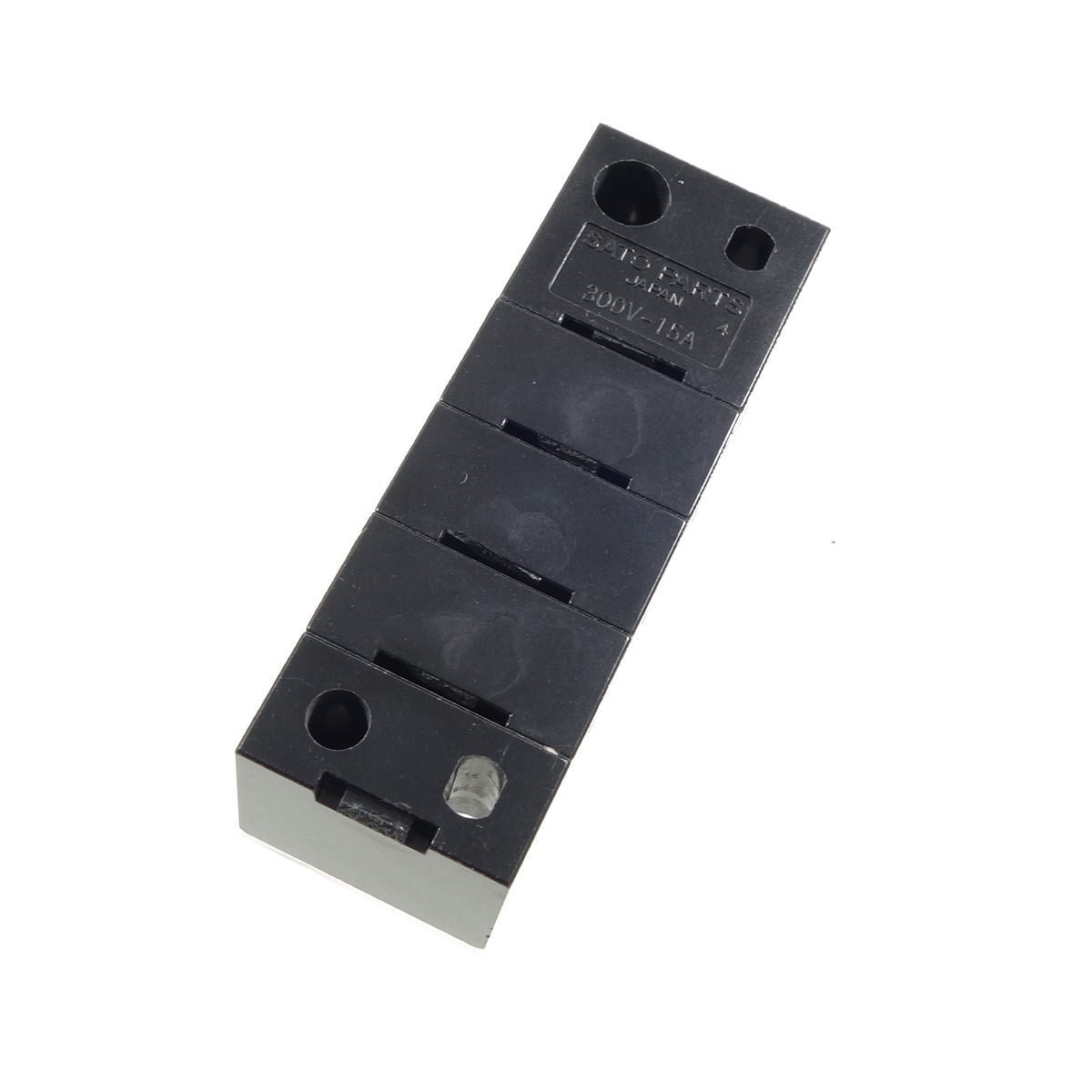 中継用ねじ式端子台 M3.5フリーねじ 10mmピッチ 2列 15A 300V 4極 カバー付き【ML-1-4P】