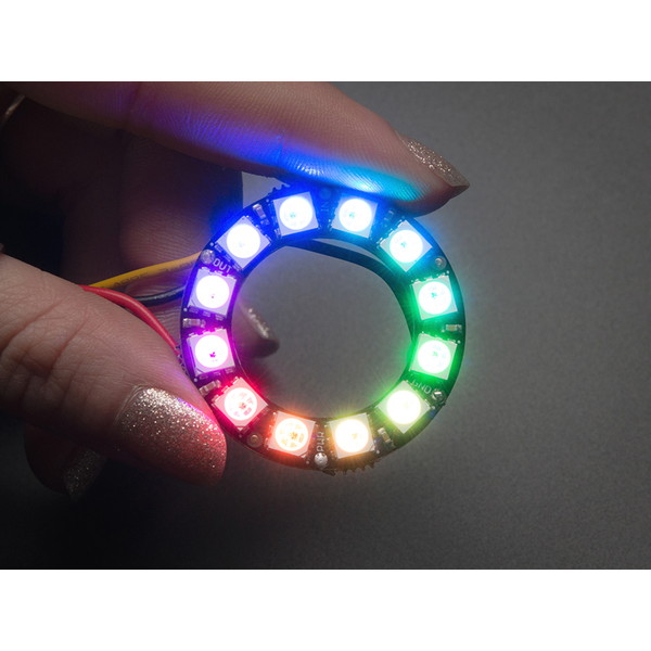 NeoPixel Ring 12連フルカラーシリアルLED【1643】