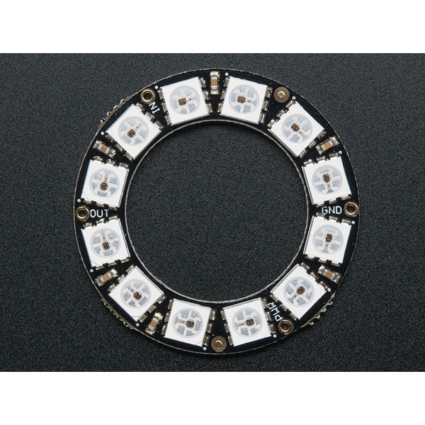 NeoPixel Ring 12連フルカラーシリアルLED【1643】