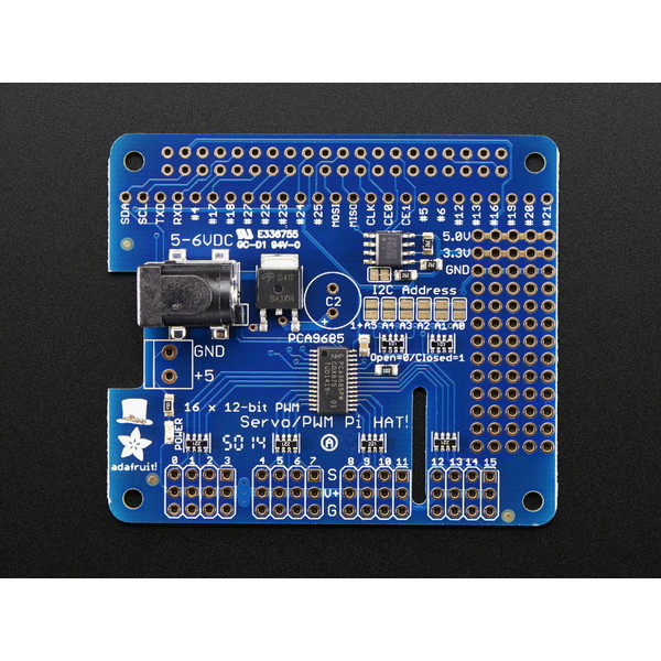 Adafruit 16チャンネル PWM/サーボ HAT【2327】