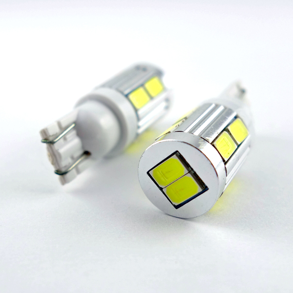 T10無極性バルブ(白・キャンセラー内蔵)12V/180mA 白【HC-T10-10-5730SMD-C】