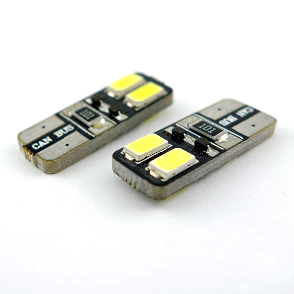 T10無極性バルブ(白・キャンセラー内蔵)12V/250mA 白【HC-T10-4-5730SMD-C】