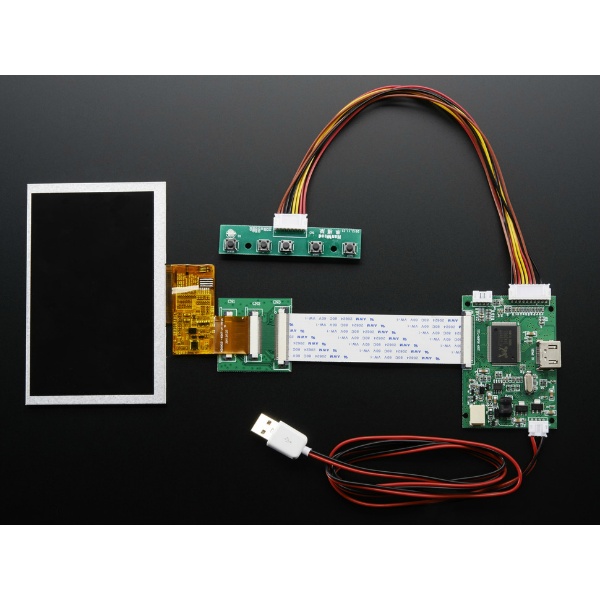 HDMI 4 Pi：5’’ Display(no Touch)w/Mini Driver-800x480 HDMI【1928】