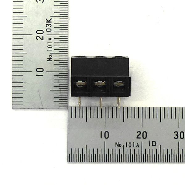 小型ターミナルブロック 3極 5.08mmピッチ 黒 縦向き【GB-TB-50LKS-3P】