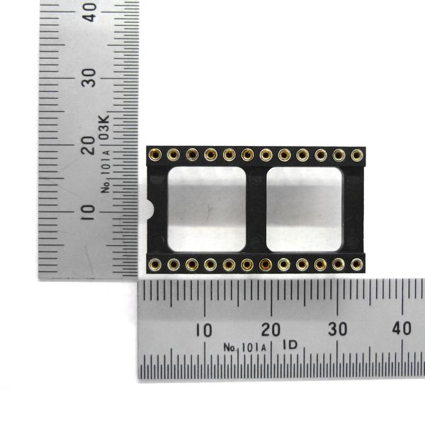 丸ピンICソケット 600MIL 24ピン 2.54mmピッチ【GB-ICS-6ML24R】