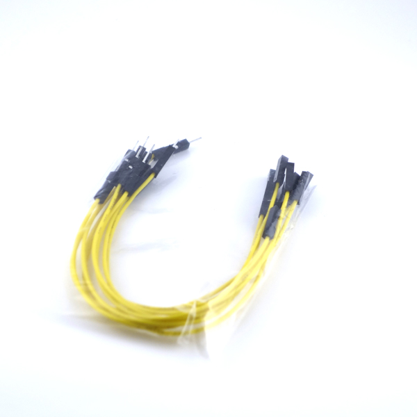 ブレッドボード･ジャンパーコード(オス-メス)15cm 黄 10本入り【GB-JPM-10P15-Y】