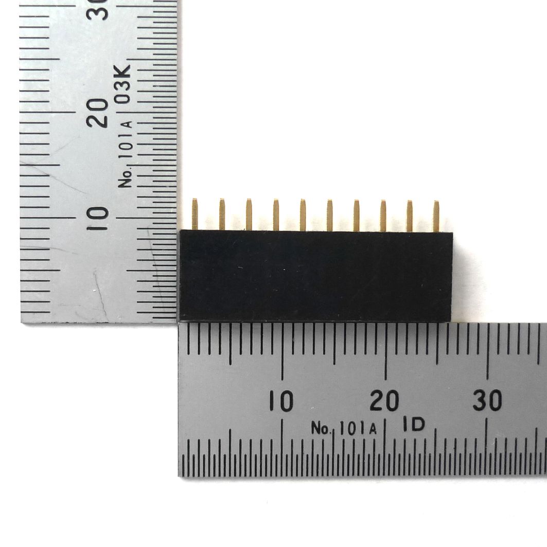ピンソケット [10ピン×1列] 2.54mmピッチ 基板用【GB-SPS-2510P】