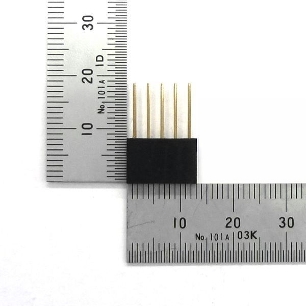 ピンソケット[5ピン×1列]2.54mmピッチ リード長10mm 基板用【GB-SPS-255P(L10)】