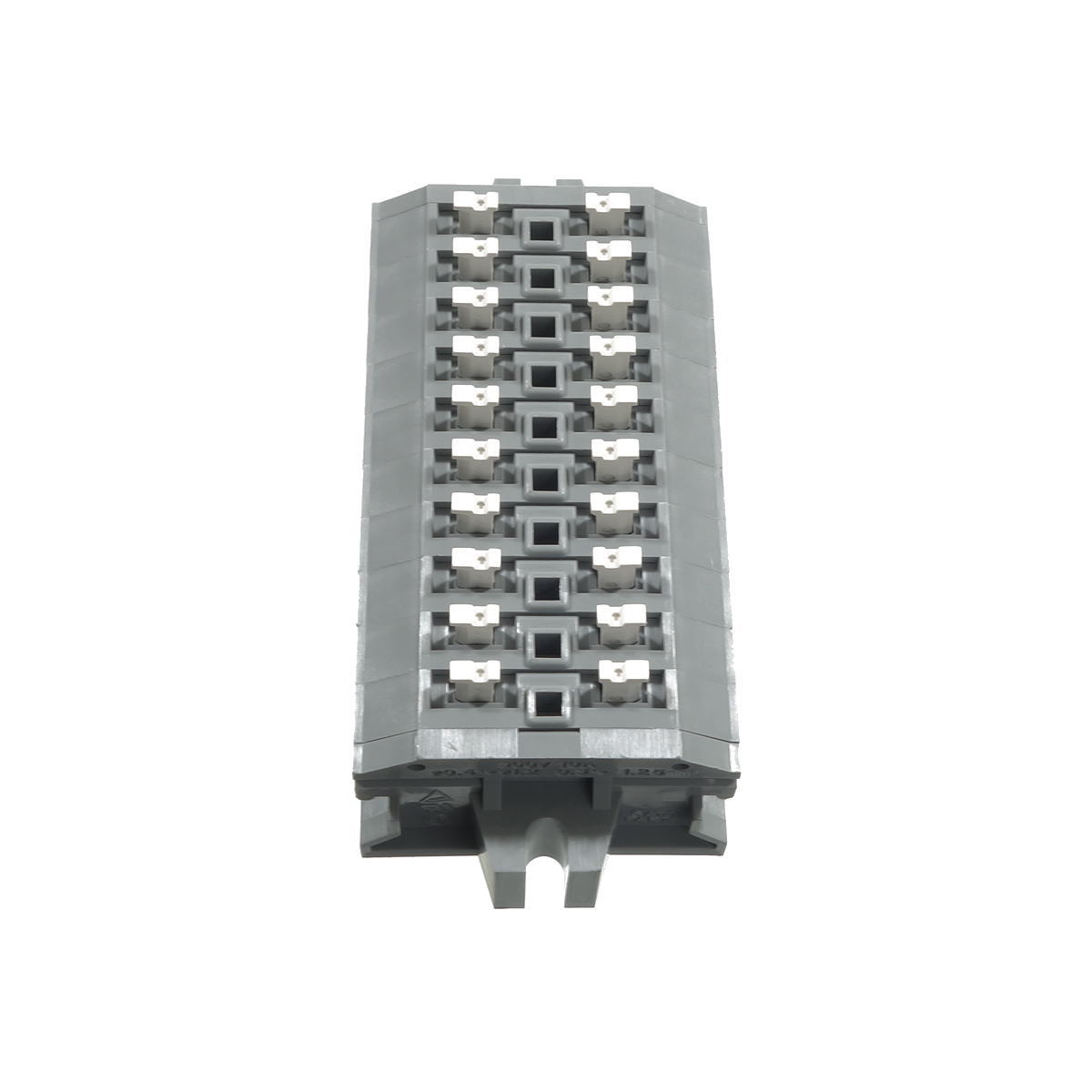 中継用スクリューレス端子台 5mmピッチ 10A 300V 2穴/極 10極 フランジ有り【ML-1700-A-10P】