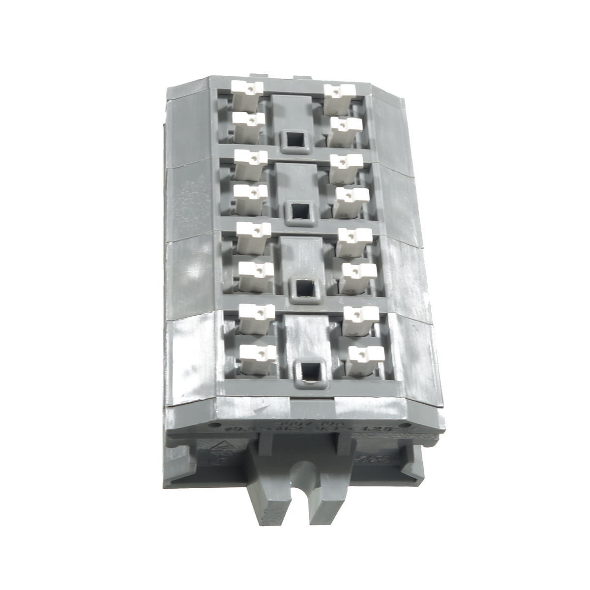 中継用スクリューレス端子台 5mmピッチ 10A 300V 4穴/極 4極 フランジ有り【ML-1700-B-4P】