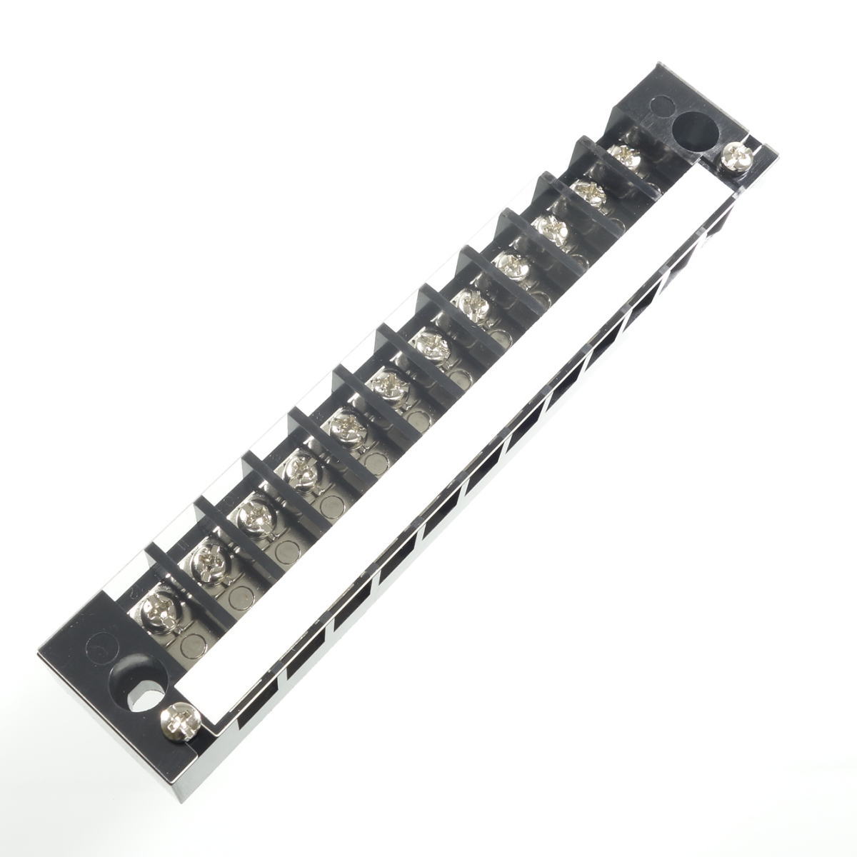 中継用ねじ式端子台 M4フリーねじ 11mmピッチ 2列 20A 250V 12極 カバー付き【ML-20-12P】