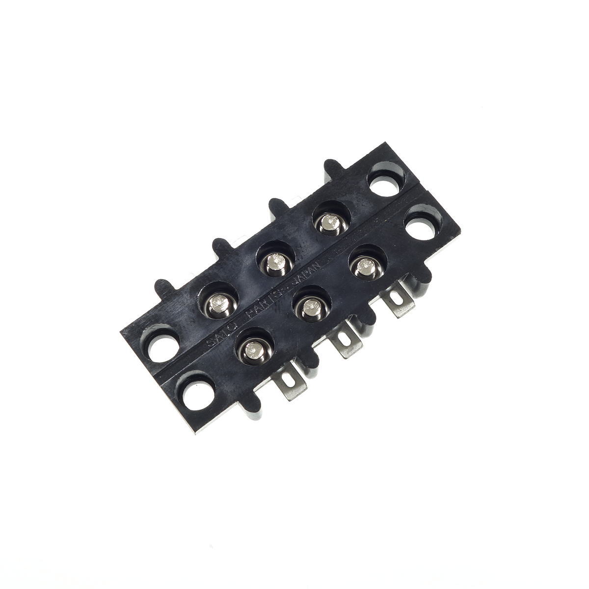 中継用ねじ式端子台 M3なべ小ねじ 9.5mmピッチ 2列 6A 250V 3極 はんだ付けラグ付き【ML-3391-3P】