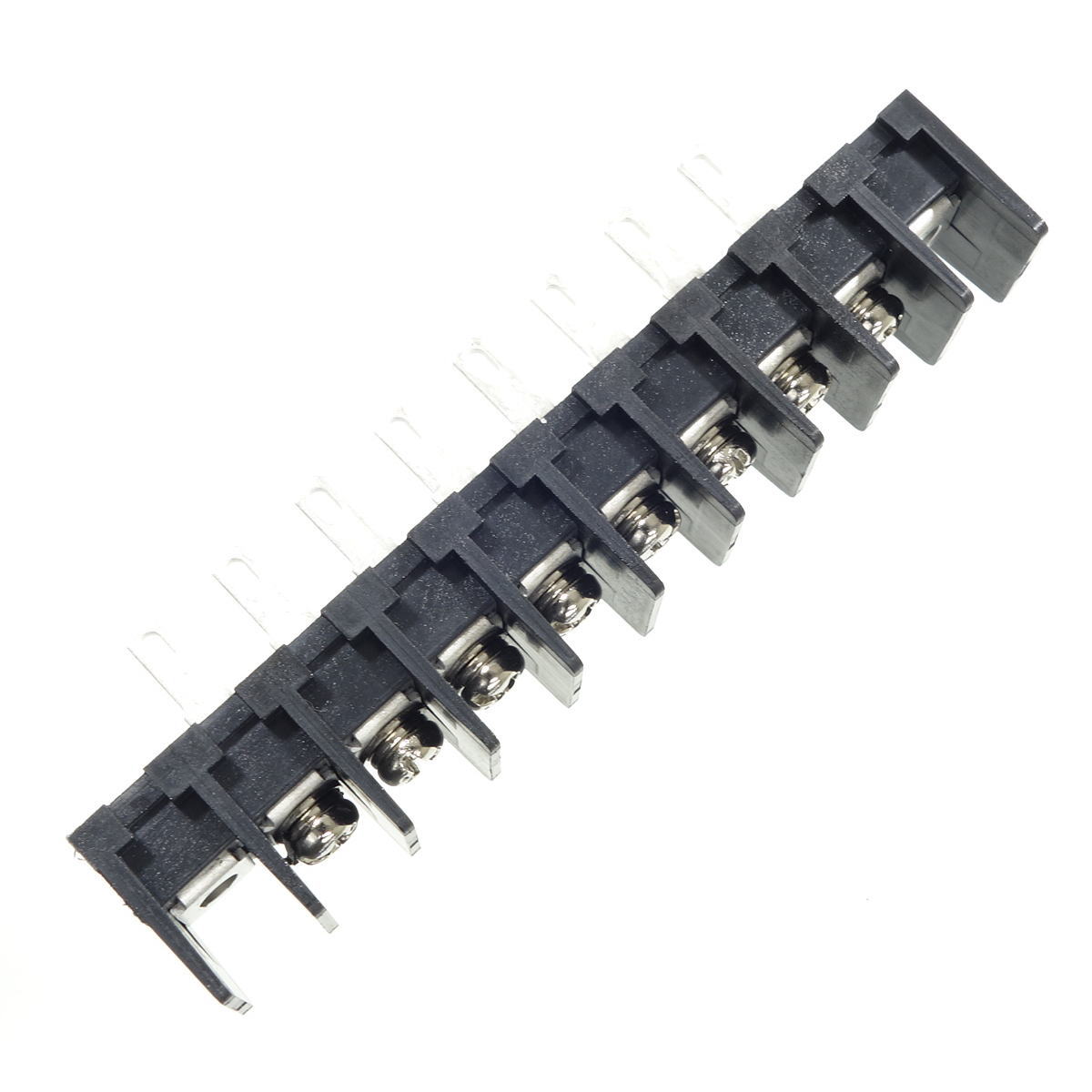 貫通型ねじ式端子台 M3セムスねじ 7.62mmピッチ 10A 250V 8極 裏側はんだ付け兼用110タブ端子(t0.8)【ML-40-S1AXS-8P】