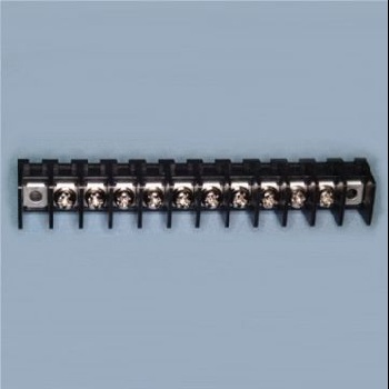 貫通型ねじ式端子台 M3セムスねじ 7.62mmピッチ 10A 250V 10極 裏側はんだ付け兼用110タブ端子(t0.8)