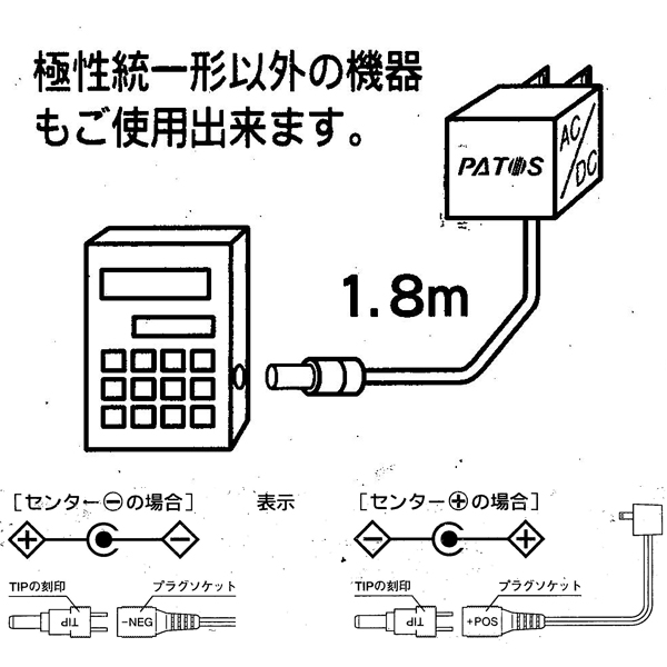 マルチACアダプター 3V・4.5V・6V・7.5V・9V・12V/1.2A【DK070B】