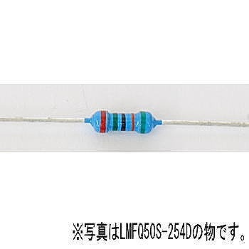 小型1/2W精密金皮抵抗 50Ω(10本入り)緑黒黒金緑