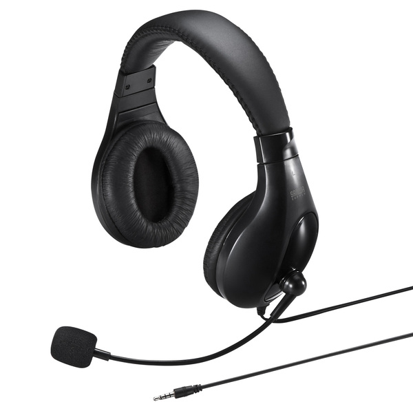 4極対応ヘッドセット 大型イヤーパッドタイプ ブラック MM-HS401BK