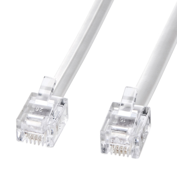 モジュラーケーブル(白)6極4芯 3m TEL-N1-3N2 サンワサプライ製｜電子部品・半導体通販のマルツ