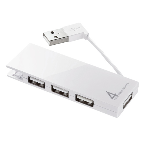 USB2.0ハブ(4ポート・ホワイト)【USB-2H406W】