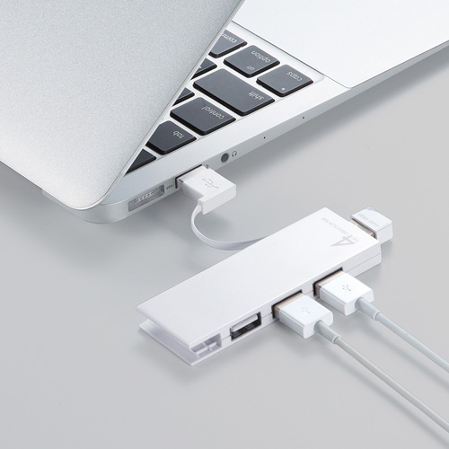 USB2.0ハブ(4ポート・ホワイト)【USB-2H406W】
