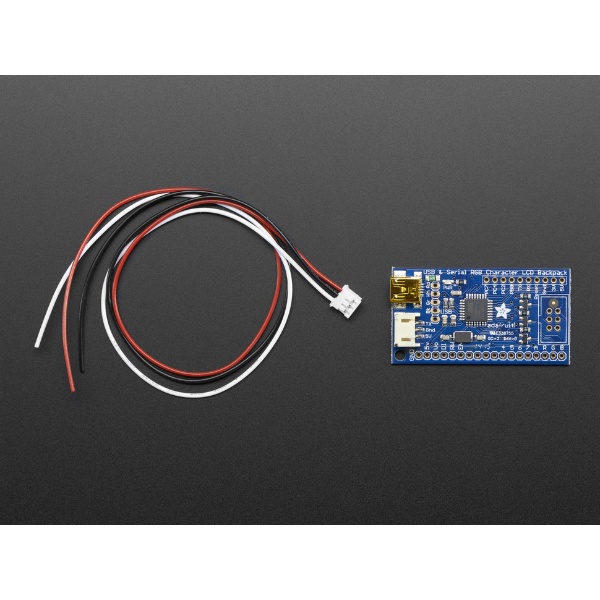 USB + Serial LCD Backpack Add-On with Cable【781】