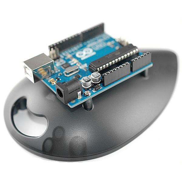 Arduino用固定ベース(クリアブラック)【1593HAMEGGTBK】