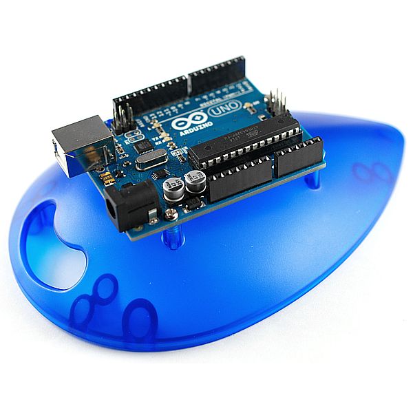 Arduino用固定ベース(クリアブルー)【1593HAMEGGTBU】