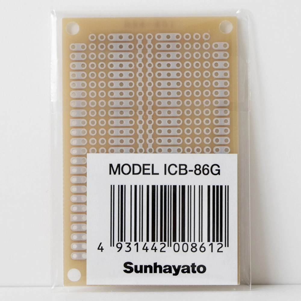ユニバーサル基板 片面 ガラスコンポジット 72×47mm【ICB-86G】