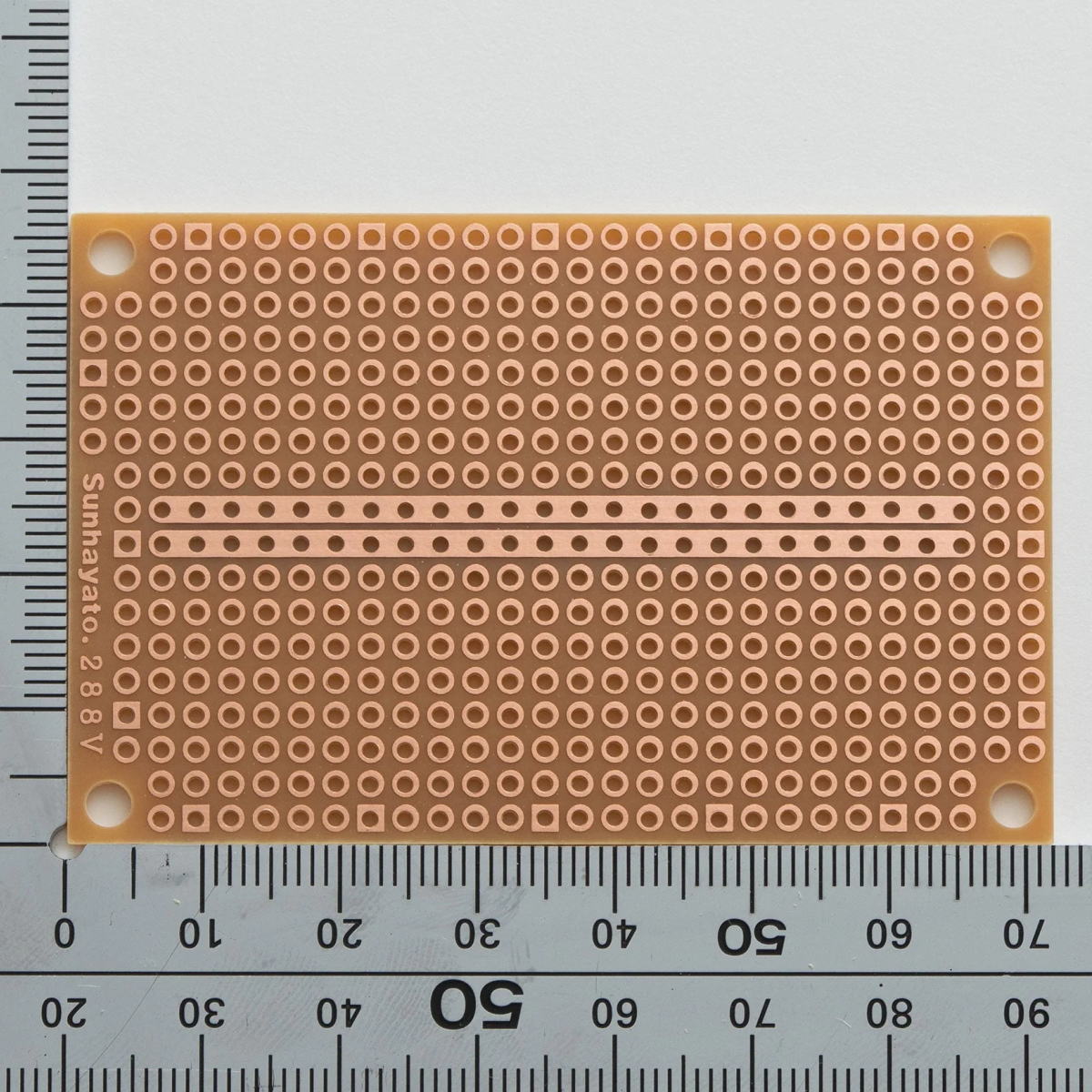 ユニバーサル基板 片面 紙フェノール ICパターン 72×47mm【ICB-288V】