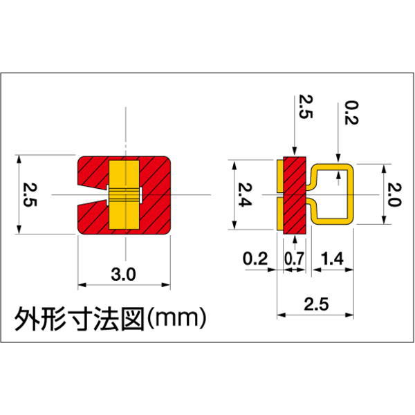 表面実装型カラーチェック端子 黄(20個入り)【SHK-5-G-KI】