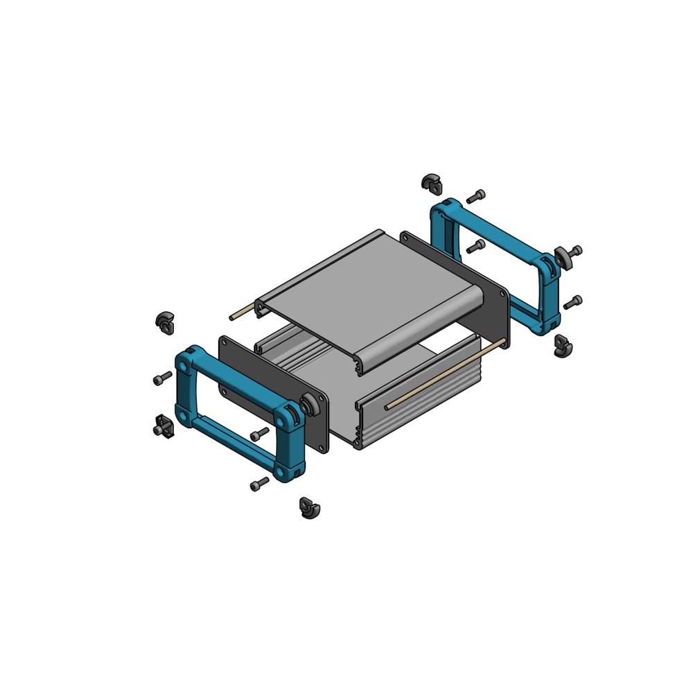 EXP型コーナーガード付アルミケース EMCシールドタイプ【EXPE7-4-9SN】