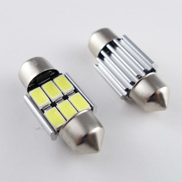 ルームランプLED (31mm 白 キャンセラー内蔵)【HC-FESTOON-6-5730SMD-C-31MM】