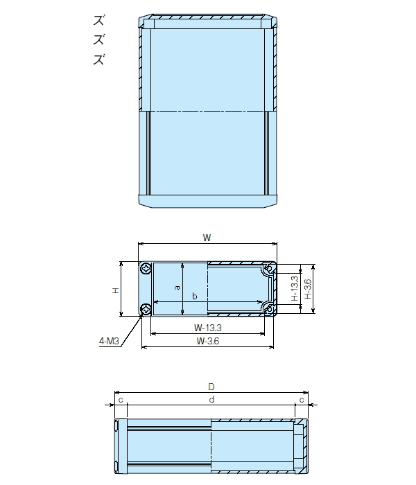 KC型小型アルミケース KC4-10-17GS タカチ電機工業製｜電子部品・半導体通販のマルツ