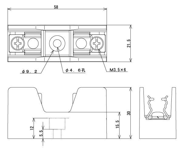 ベースヒューズホルダー ねじ締付端子 250V-20A 適合サイズ:φ10.31×38.1mm F-7135 サトーパーツ 製｜電子部品・半導体通販のマルツ